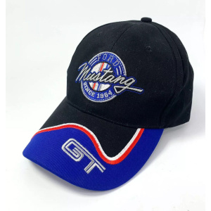 Ford Mustang Since 1964 Logo Hat / Cap - Black & Blue w/ GT Emblem - GoodSpeedUSA