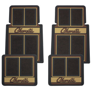 Set Saddle Rubber Floor Mats w/ Carpet For 1964-1973 Chevy Chevelle - GoodSpeedUSA