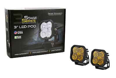 Diode Dynamics SS3 LED Pod Light - Pro Yellow Combo Driving Flood Lamp - GoodSpeedUSA