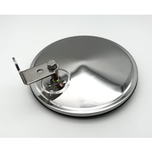 Smooth Stainless 7-1/2" Inch Convex Round Mirror w/ Offset Mounting Stud - GoodSpeedUSA