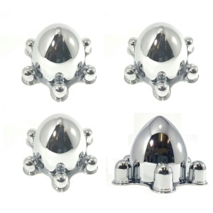 6 Lug on 5-1/2 CHEVY BOLT PATTERN Chrome Spider Bullet Center Wheel Hub Caps Set - GoodSpeedUSA