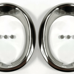 Pair Stainless Steel Exhaust Trim Rings Moldings For 1965-1966 Ford Mustang GT - GoodSpeedUSA