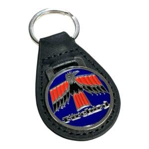 1967-1969 Blue Pontiac Firebird Trans Am Leather Keychain Ring Fob - GoodSpeedUSA