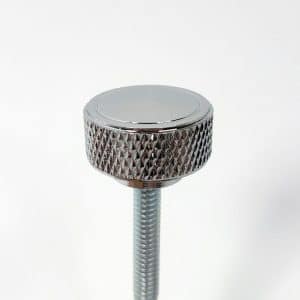 1/4"-20 by 6" Threaded Rod & Chrome Knurled Round Air Cleaner Hold Down Wing Nut - GoodSpeedUSA