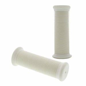 White Motorcycle Grip Set for 7/8" Handlebars - Jackhammer Style - GoodSpeedUSA