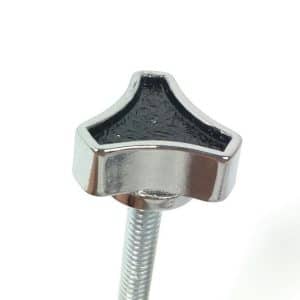 1/4"-20 by 9" Threaded Rod Chrome/Black Tri Bar Air Cleaner Wing Nut Hold Down - GoodSpeedUSA
