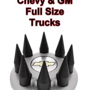 Set/8 Black Spike Wheel Lug Nut Covers For 2003-2015 Chevy/GMC Full Size Truck - GoodSpeedUSA