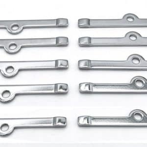 (Set/10) 4-3/4" Chrome Steel Valve Cover Hold Down Spreader Bars - GoodSpeedUSA