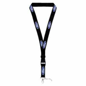 Universal Blue Ford Oval Logo On Black Keychain Lanyard (Licensed) - GoodSpeedUSA