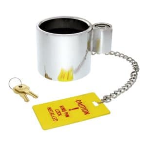 Trailer King Pin Lock w/ 2 Keys & Caution Tag For Standard Fixed Kingpin - GoodSpeedUSA