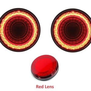 Pair 4" Round LED "MIRAGE" Stop, Turn & Tail Lights - Red LED/Red Lens - S/T/T - GoodSpeedUSA
