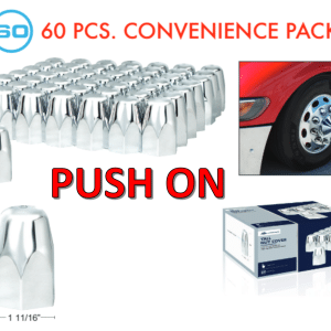 (Set/60) Chrome Lug Nut Covers 1-1/2" Push-On (2-3/4" Long) 60-Pack - GoodSpeedUSA