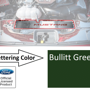 Pony Emblem Radiator Cover Plate w/ Bullitt Green Letters for 2015-17 Mustang GT - GoodSpeedUSA