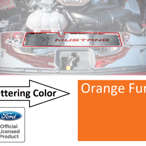 Pony Emblem Radiator Cover Plate w/ Orange Fury Letters for 2015-17 Mustang GT - GoodSpeedUSA