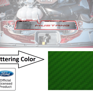 Pony Emblem Radiator Cover Plate w/ Green Carbon Fiber for 2015-17 Mustang GT - GoodSpeedUSA