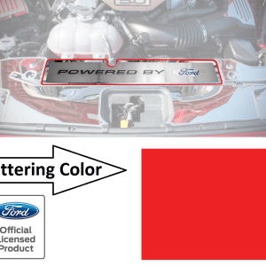 Radiator Cover Plate "Powered by Ford" Bright Red Letters - 2015-17 Mustang GT - GoodSpeedUSA