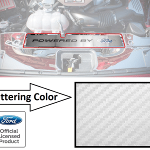 Radiator Cover Plate "Powered by Ford" White Carbon Fiber - 2015-17 Mustang GT - GoodSpeedUSA