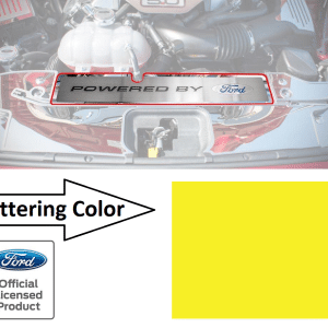 Radiator Cover Trim Plate "Powered by Ford" Yellow Letters - 2015-17 Mustang GT - GoodSpeedUSA