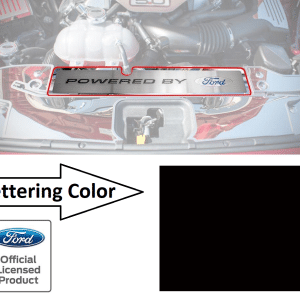 Radiator Cover Plate "Powered by Ford" Solid Black Letters - 2015-17 Mustang GT - GoodSpeedUSA