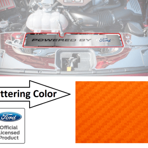 Radiator Cover Plate "Powered by Ford" Orange Carbon Fiber - 2015-17 Mustang GT - GoodSpeedUSA