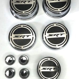 Black Fluid & Shock Tower Cap Covers for 2008-2010 6.1 SRT Charger & Challenger - GoodSpeedUSA