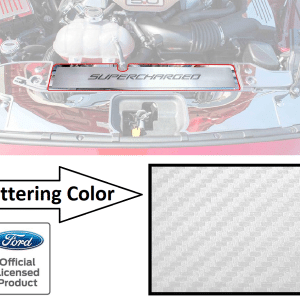 Radiator Cover Plate SUPERCHARGED White Carbon Fiber for 2015-2017 Mustang GT - GoodSpeedUSA