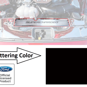 Radiator Cover Trim Plate SUPERCHARGED Black Letters for 2015-2017 Mustang GT - GoodSpeedUSA
