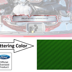Radiator Cover Trim Plate SUPERCHARGED Green Carbon Fiber for 2015-17 Mustang GT - GoodSpeedUSA
