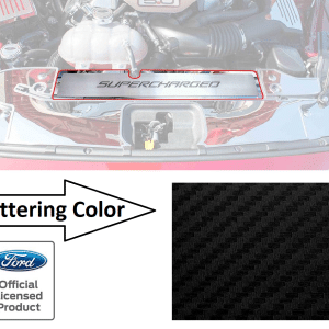 Radiator Cover Trim Plate SUPERCHARGED Black Carbon Fiber for 2015-17 Mustang GT - GoodSpeedUSA