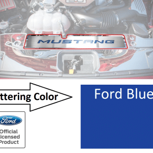 Stainless Steel Radiator Cover Plate w/ Ford Blue Letters for 2015-17 Mustang GT - GoodSpeedUSA