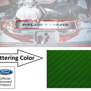 Stainless Radiator Cover Plate Green Carbon Fiber Letters for 2015-17 Mustang GT - GoodSpeedUSA
