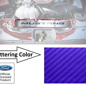 Stainless Radiator Cover Plate Purple Carbon Fiber Letters - 2015-17 Mustang GT - GoodSpeedUSA