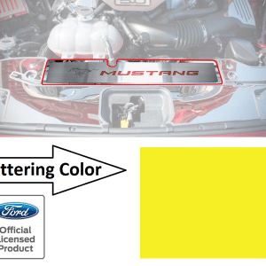 Pony Emblem Radiator Cover Plate w/ Solid Yellow Letters for 2015-17 Mustang GT - GoodSpeedUSA