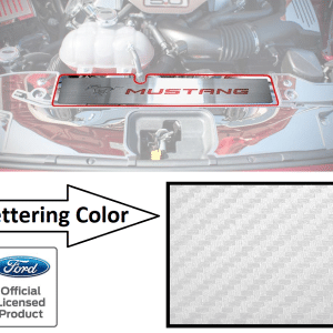 Pony Emblem Radiator Cover Plate w/ White Carbon Fiber for 2015-2017 Mustang GT - GoodSpeedUSA