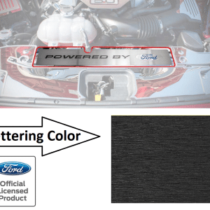 Radiator Cover Plate "Powered by Ford" w/ Brushed Black for 2015-17 Mustang GT - GoodSpeedUSA
