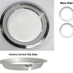 Pair Of Beauty Rings w/ Factory Correct Clips for 14x6 GM Rally Wheels 1967-1969 - GoodSpeedUSA