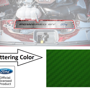 Radiator Cover Plate "Powered by Ford" Green Carbon Fiber for 2015-17 Mustang GT - GoodSpeedUSA
