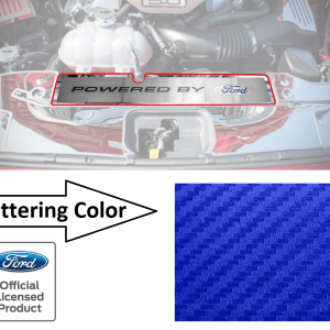 Radiator Cover Plate "Powered by Ford" Blue Carbon Fiber for 2015-17 Mustang GT - GoodSpeedUSA
