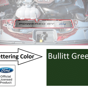 Radiator Cover Plate w/ "Powered by Ford" Bullitt Green for 2015-2017 Mustang GT - GoodSpeedUSA