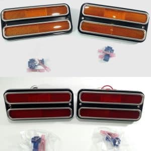Set (4) 1968-72 Chevy Truck Red & Amber LED Side Marker Lights Turn Signals - GoodSpeedUSA