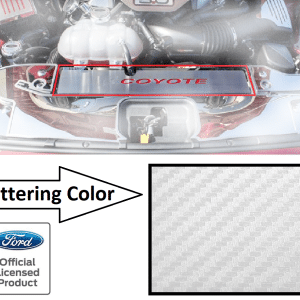 Radiator Cover Plate Coyote Emblem w/ White Carbon Fiber - 2015-2017 Mustang GT - GoodSpeedUSA