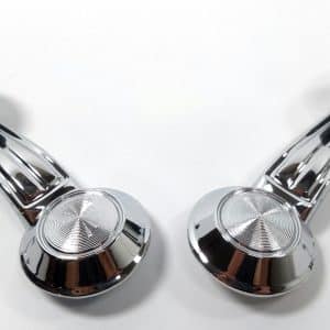 Pair GM Truck Window Cranks, 67-76 Chevy/GMC Pickups Chrome Black Knobs Interior - GoodSpeedUSA