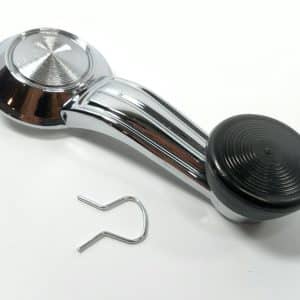 (1) Chrome Window Crank For 1967-1976 GMC Chevy Pickup Truck (Black Knob) - GoodSpeedUSA