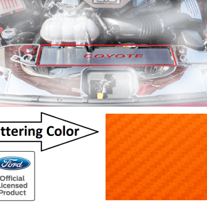 Radiator Cover Plate Coyote Emblem w/ Orange Carbon Fiber - 2015-2017 Mustang GT - GoodSpeedUSA