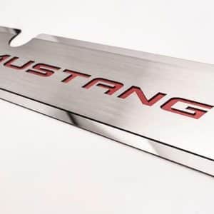Pony Emblem Radiator Cover Plate w/ Red Carbon Fiber for 2015-17 Mustang GT - GoodSpeedUSA