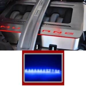 Blue LED Light Up Engine Shroud Cover for 2015-2017 Mustang 5.0 GT (Stainless) - GoodSpeedUSA