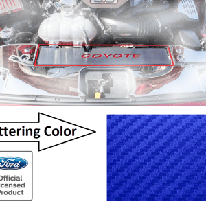 Radiator Cover Plate Coyote Emblem w/ Blue Carbon Fiber for 2015-2017 Mustang GT - GoodSpeedUSA