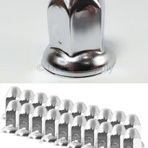 (Set/20) Chrome Steel 33mm Bullet Lug Nut Covers w/ Flange Push-On (2.5" Tall) - GoodSpeedUSA