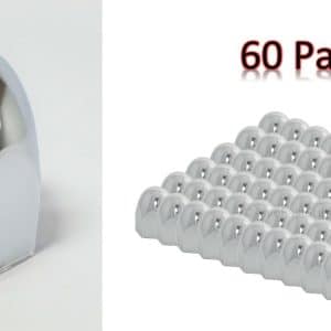 (Set/60) Chrome Steel 1-1/2" Bullet Lug Nut Covers Push-On (2" Tall) - GoodSpeedUSA