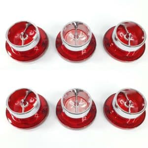 Set Tail Light Lamp Lens & Reverse Lenses w/ Trim Ring Bezels for 1963 Impala - GoodSpeedUSA